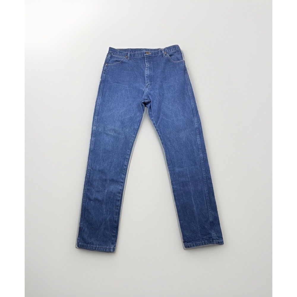 Wrangler Jeans Mens 40x36 Blue Denim A201 Straight Leg Classic 5 Pocket Cowboy